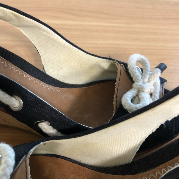 Sperry Black Top-Sider Southport Cork Slingback Sandal Wedges - Picture 3 of 5